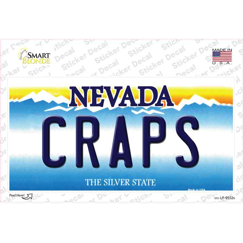 Craps Nevada Novelty Sticker Decal Small