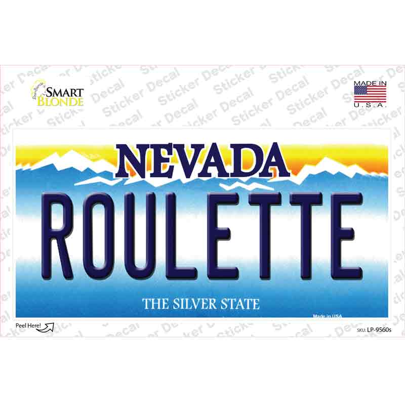 Roulette Nevada Novelty Sticker Decal Small