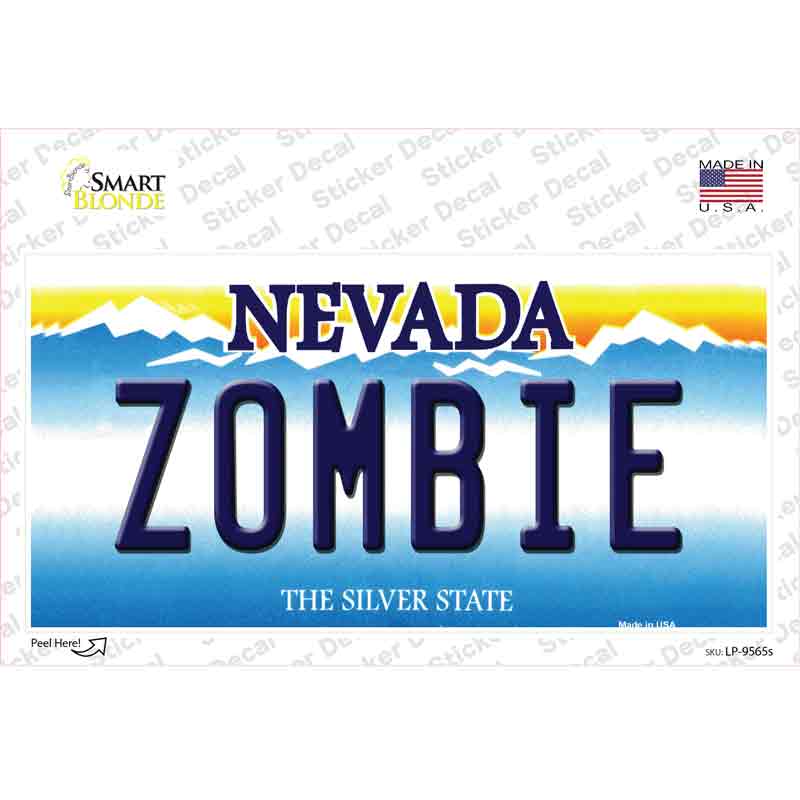 Zombie Nevada Novelty Sticker Decal Small