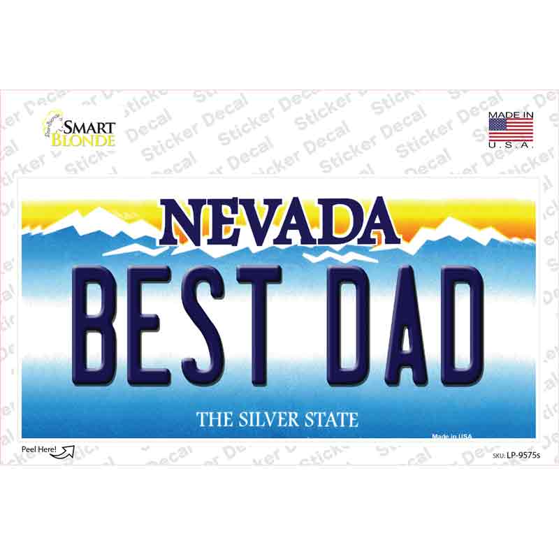 Best Dad Nevada Novelty Sticker Decal Small