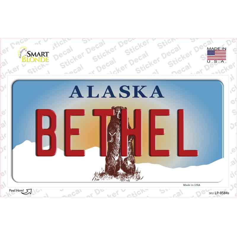 Bethel Alaska State Novelty Sticker Decal Small