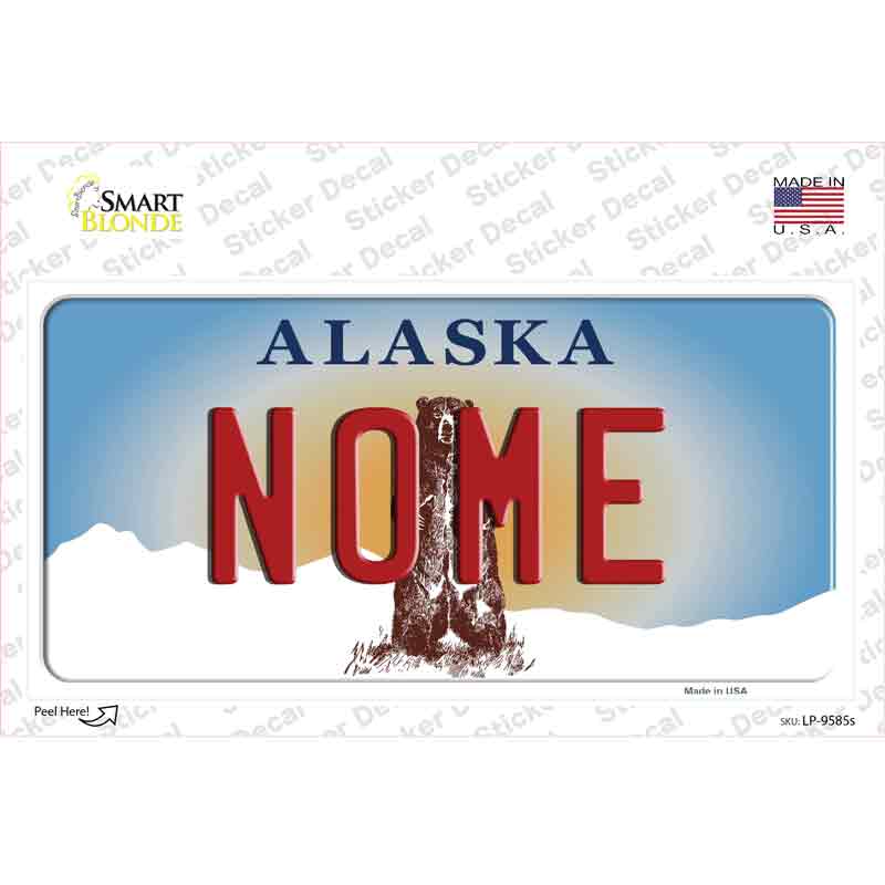 Nome Alaska State Novelty Sticker Decal Small