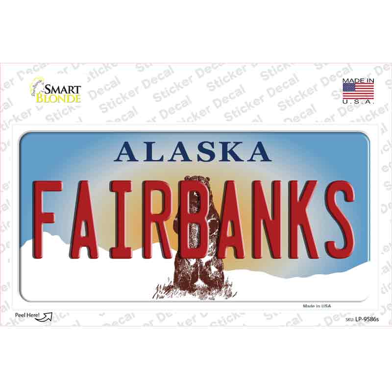 Fairbanks Alaska State Novelty Sticker Decal Small