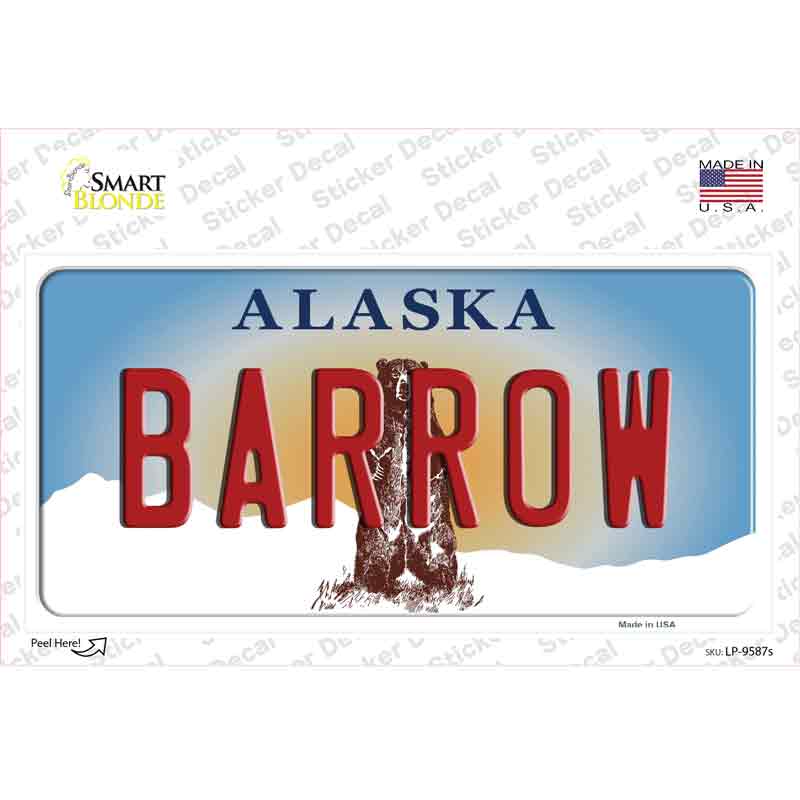 Barrow Alaska State Novelty Sticker Decal Small