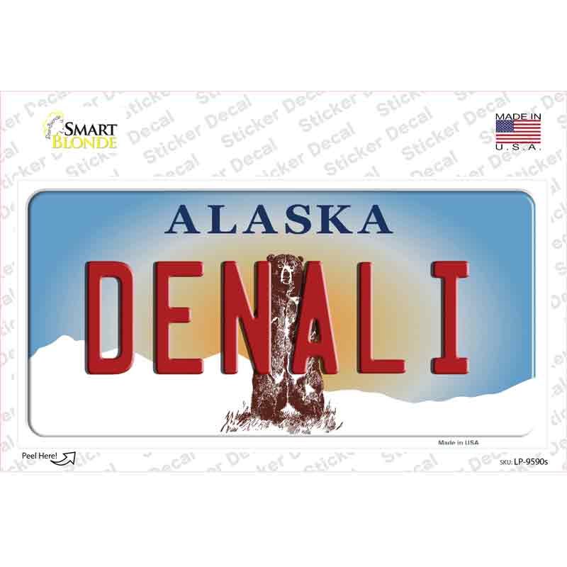 Denali Alaska State Novelty Sticker Decal Small