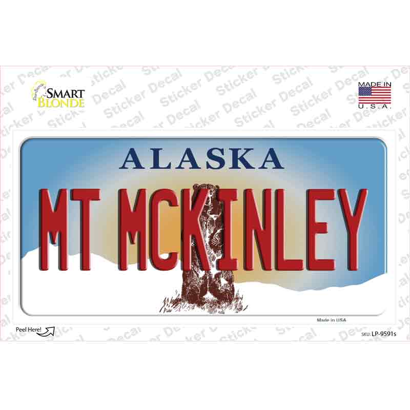 Mt McKinley Alaska State Novelty Sticker Decal Small