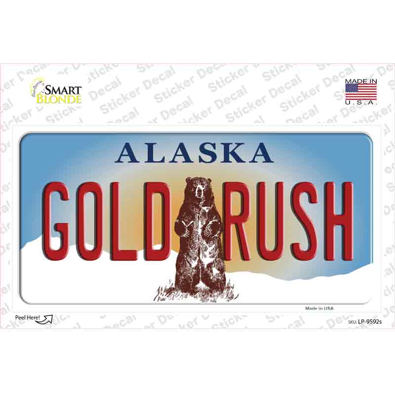 Gold Rush Alaska State Novelty Sticker Decal Small