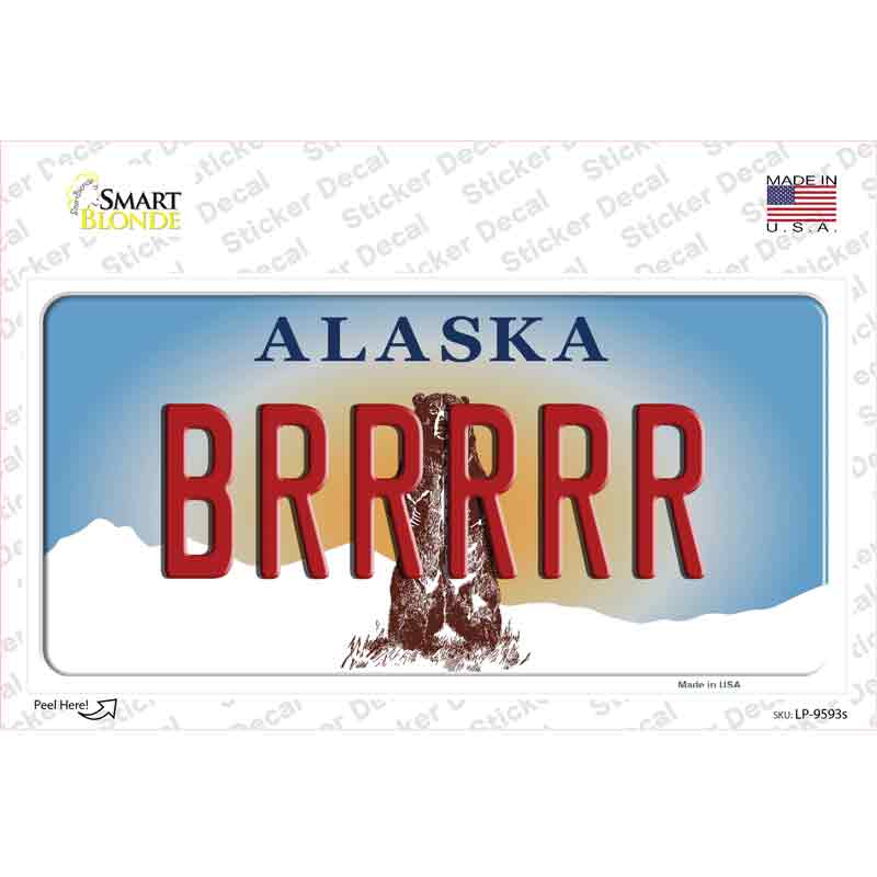 Brrrrr Alaska State Novelty Sticker Decal Small