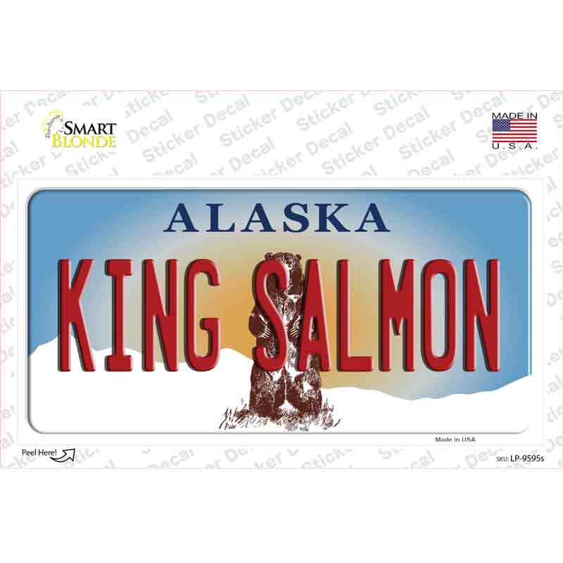 King Salmon Alaska State Novelty Sticker Decal Small