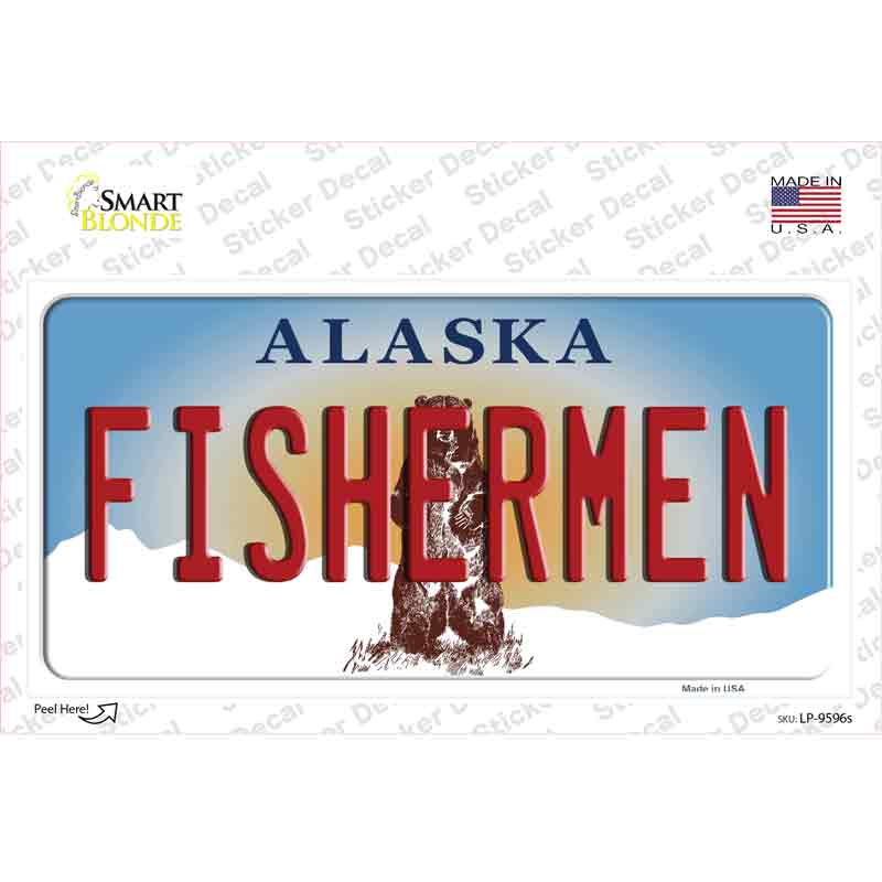 Fishermen Alaska State Novelty Sticker Decal Small