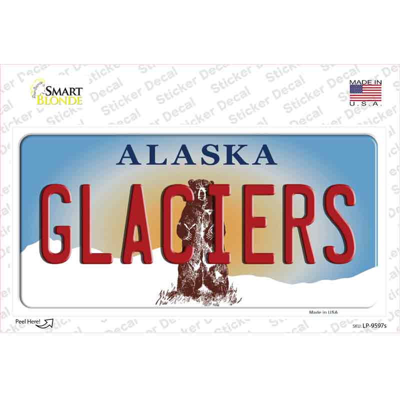 Glaciers Alaska State Novelty Sticker Decal Small