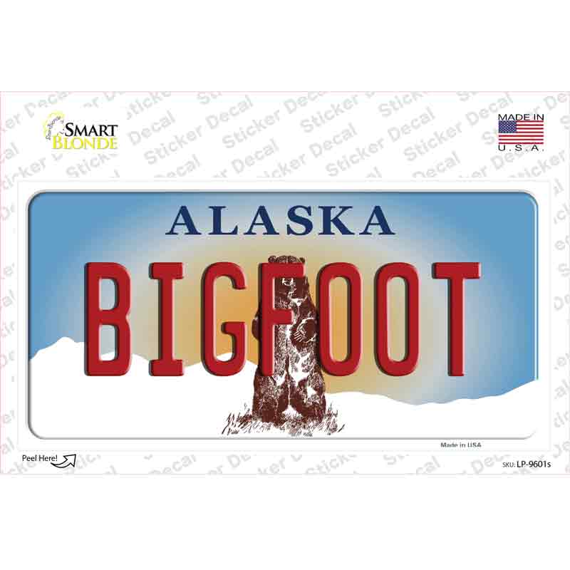 Bigfoot Alaska State Novelty Sticker Decal Small