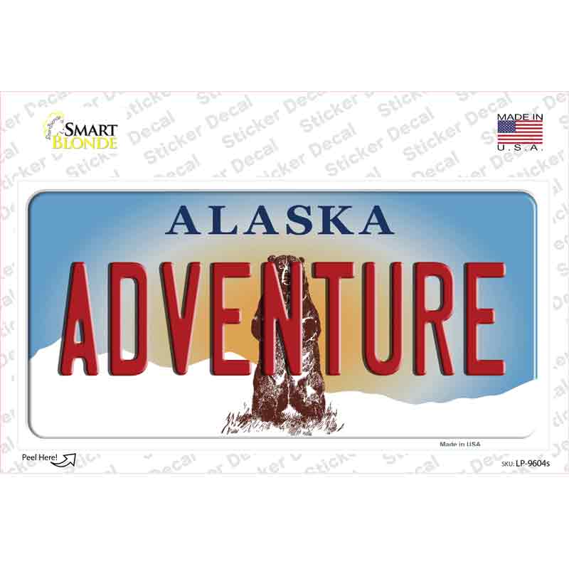 Adventure Alaska State Novelty Sticker Decal