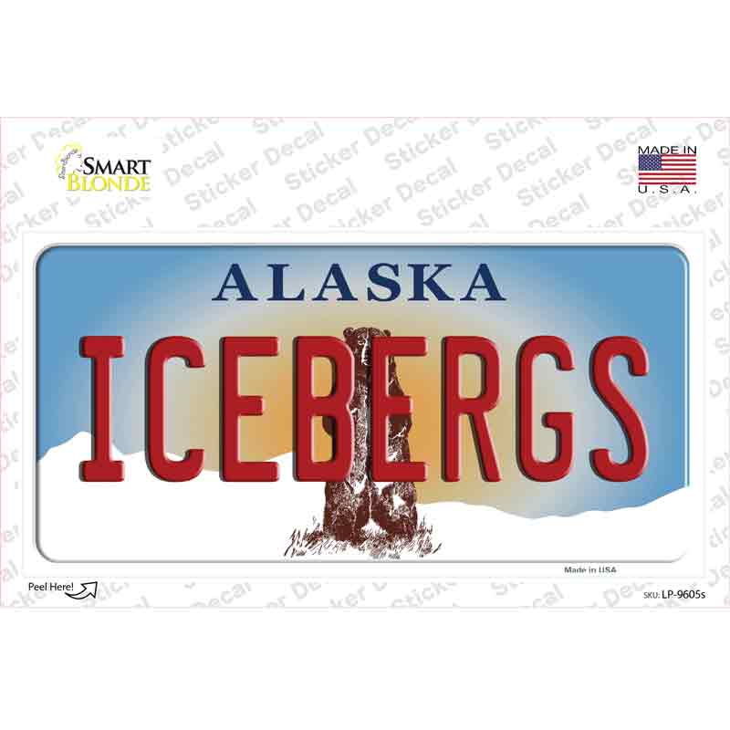 Icebergs Alaska State Novelty Sticker Decal Small