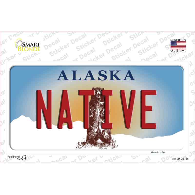 Native Alaska State Novelty Sticker Decal Small