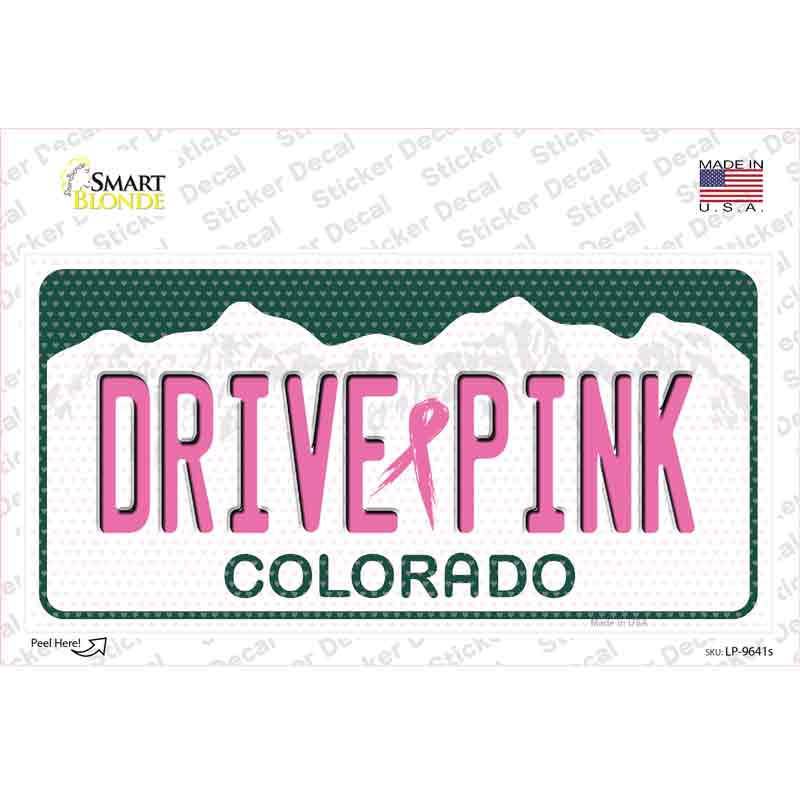 Drive Pink Colorado Novelty Sticker Decal Small