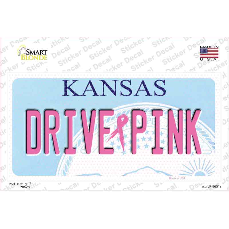 Drive Pink Kansas Novelty Sticker Decal Small