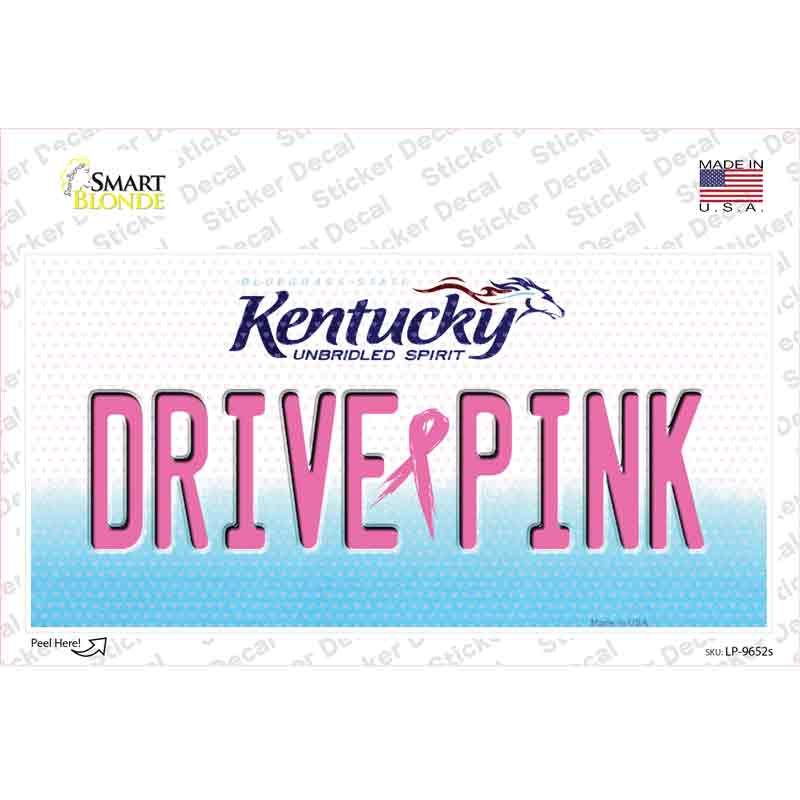 Drive Pink Kentucky Novelty Sticker Decal Small