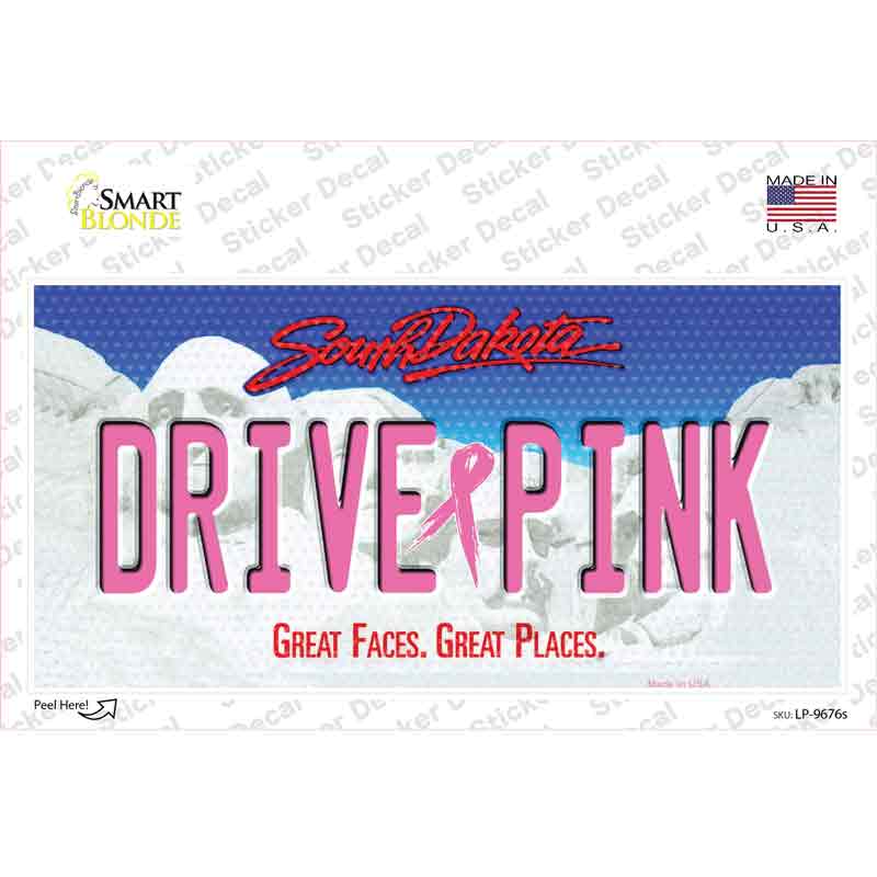 Drive Pink South Dakota Novelty Sticker Decal Small