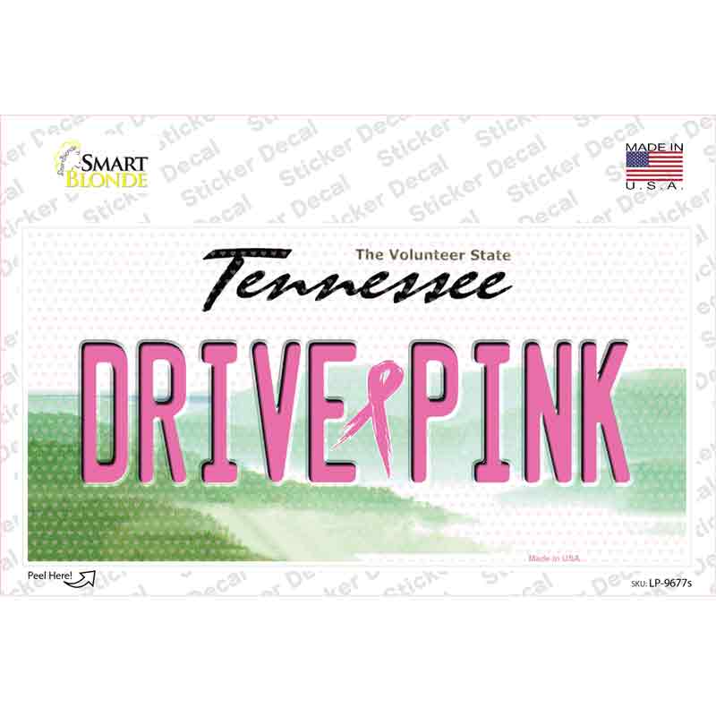 Drive Pink Tennessee Novelty Sticker Decal Small