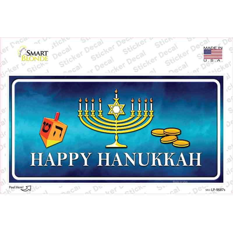 Happy Hanukkah Novelty Sticker Decal Small