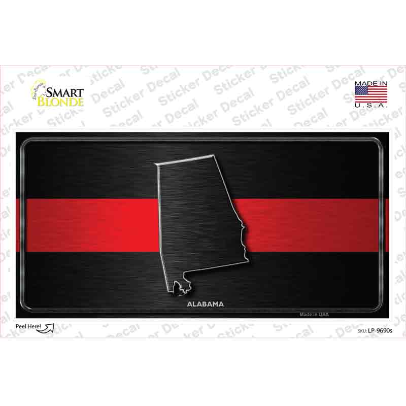 Alabama Thin Red Line Novelty Sticker Decal Small