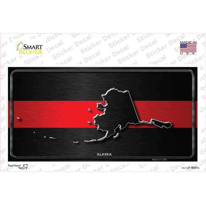 Alaska Thin Red Line Novelty Sticker Decal Small