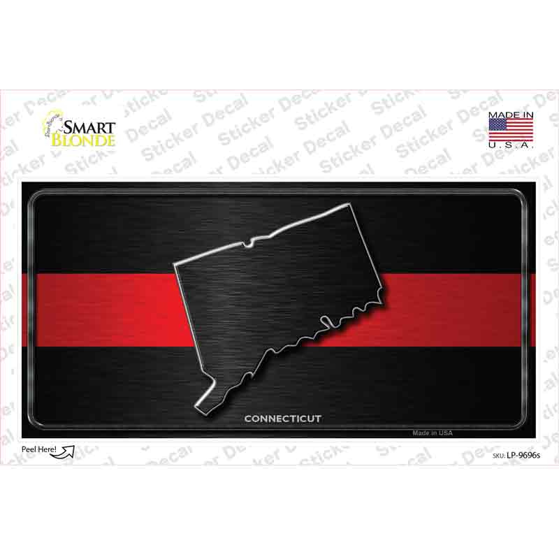 Connecticut Thin Red Line Novelty Sticker Decal Small