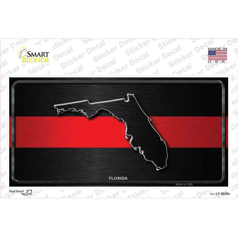 Florida Thin Red Line Novelty Sticker Decal Small