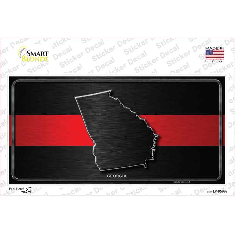 Georgia Thin Red Line Novelty Sticker Decal