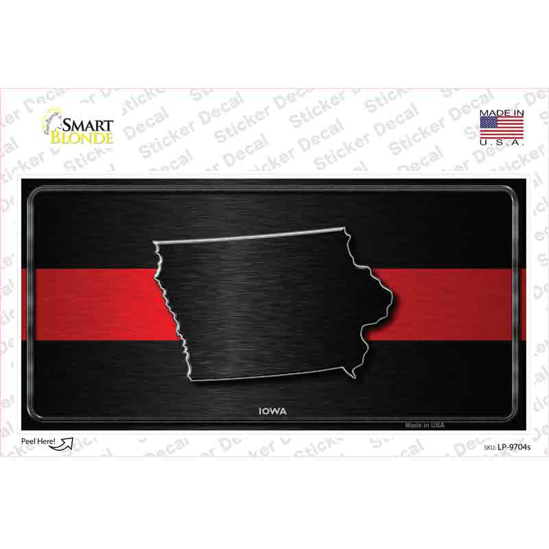 Iowa Thin Red Line Novelty Sticker Decal Small