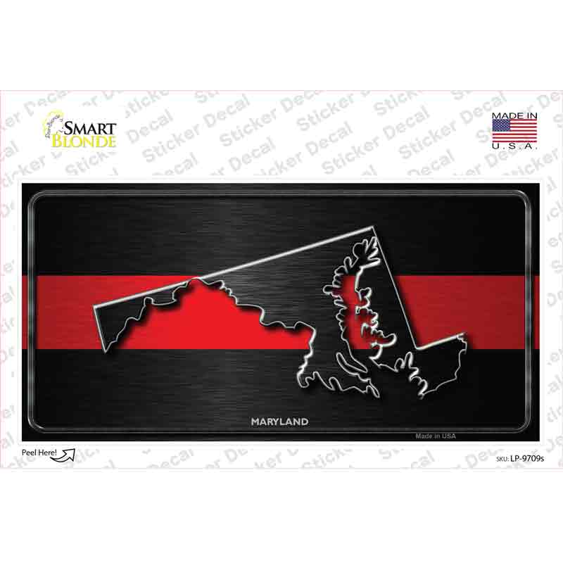 Maryland Thin Red Line Novelty Sticker Decal Small