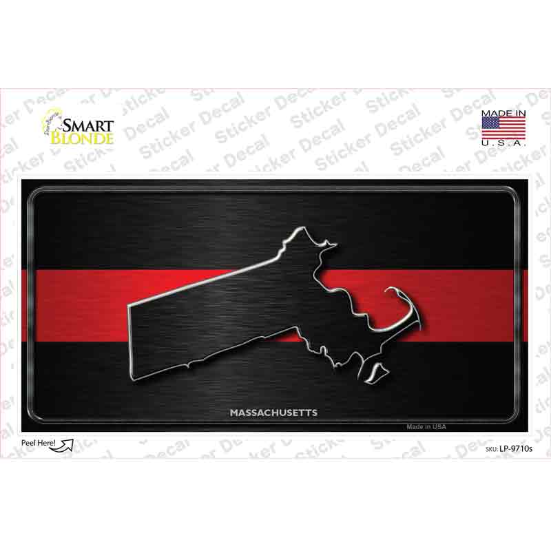 Massachusetts Thin Red Line Novelty Sticker Decal Small