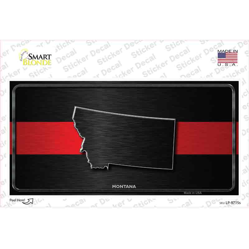 Montana Thin Red Line Novelty Sticker Decal Small