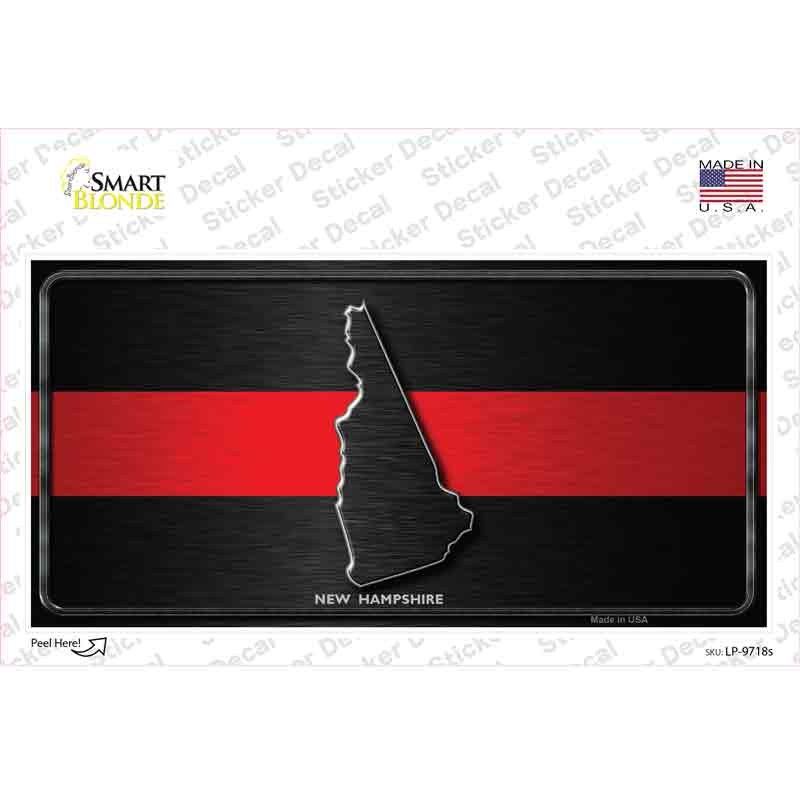 New Hampshire Thin Red Line Novelty Sticker Decal Small