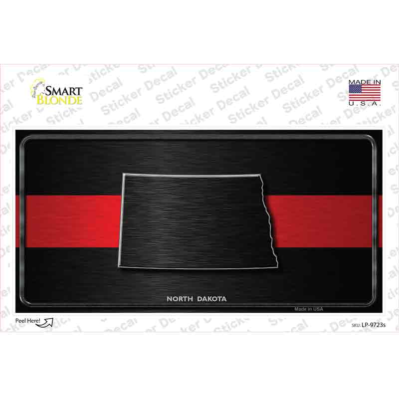 North Dakota Thin Red Line Novelty Sticker Decal