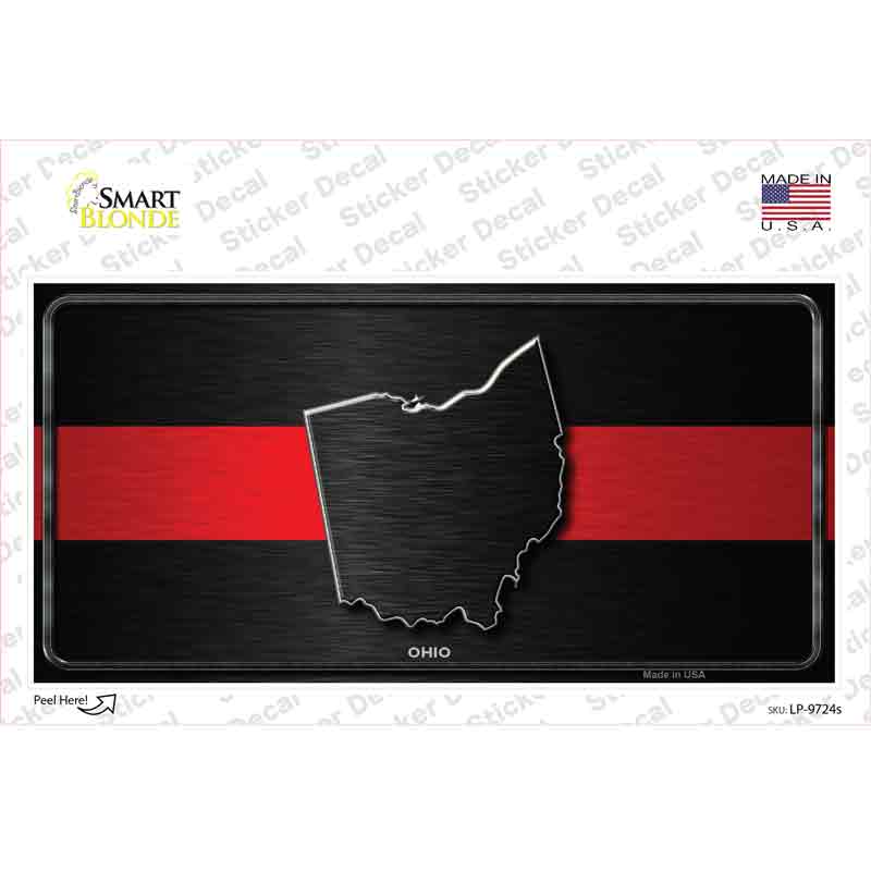 Ohio Thin Red Line Novelty Sticker Decal Small