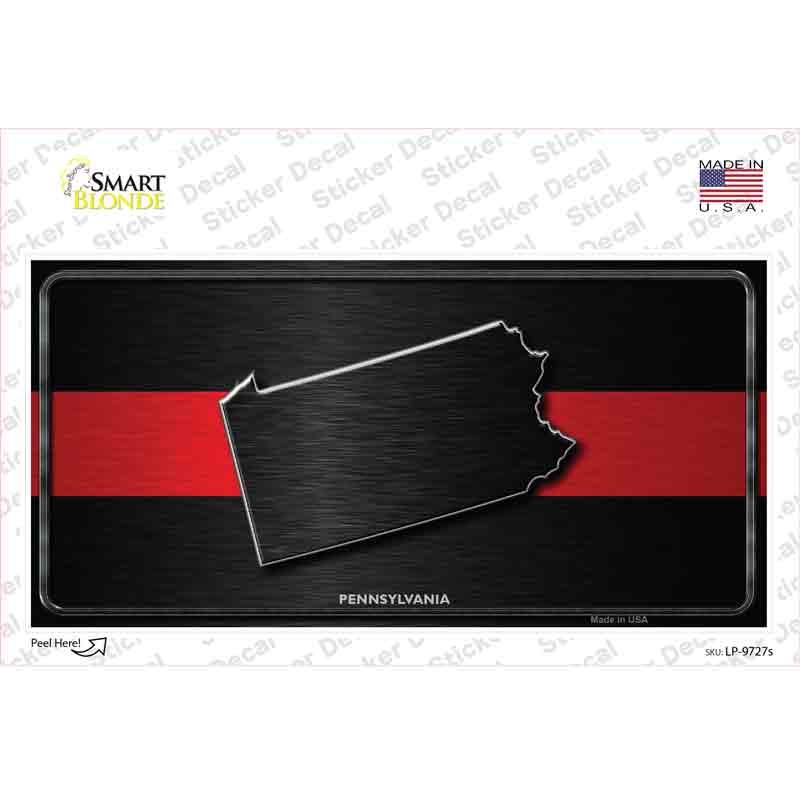 Pennsylvania Thin Red Line Novelty Sticker Decal Small