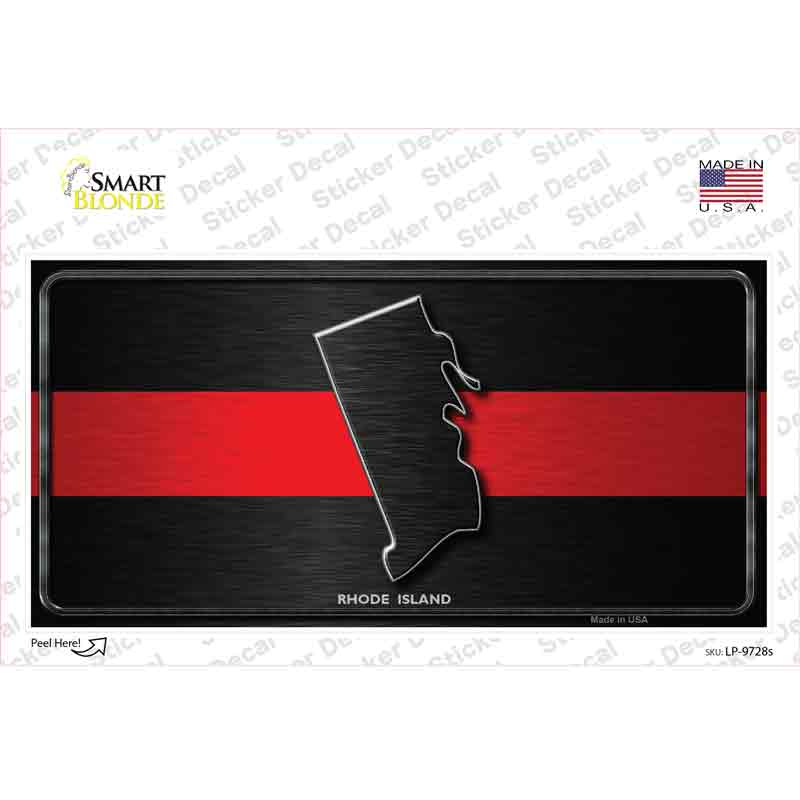 Rhode Island Thin Red Line Novelty Sticker Decal Small