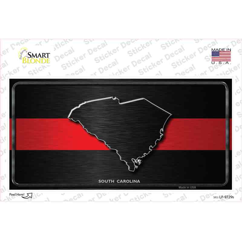 South Carolina Thin Red Line Novelty Sticker Decal Small