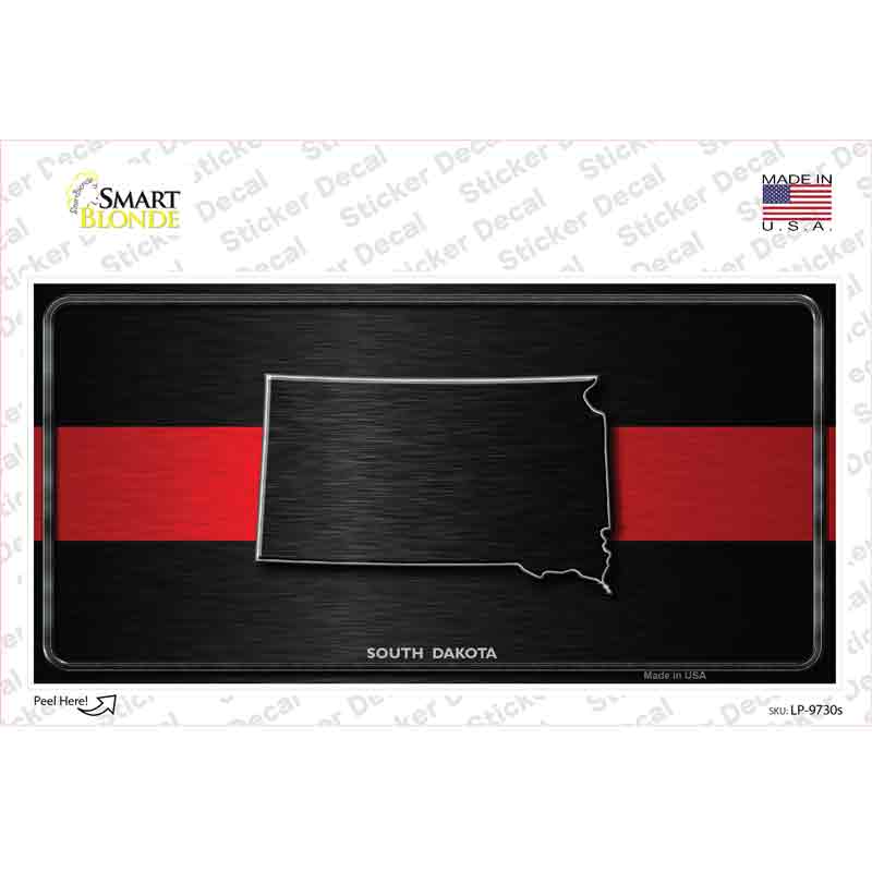 South Dakota Thin Red Line Novelty Sticker Decal Small