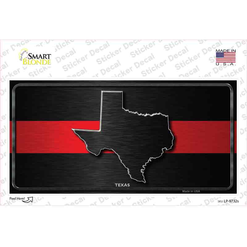 Texas Thin Red Line Novelty Sticker Decal Small