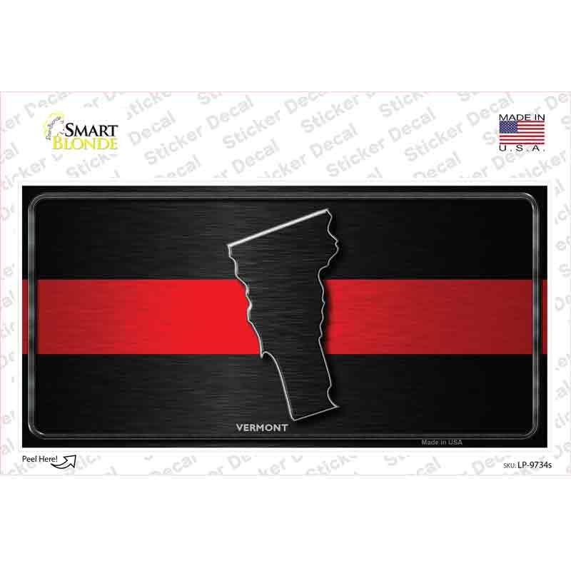 Vermont Thin Red Line Novelty Sticker Decal Small