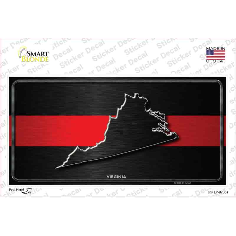 Virginia Thin Red Line Novelty Sticker Decal Small