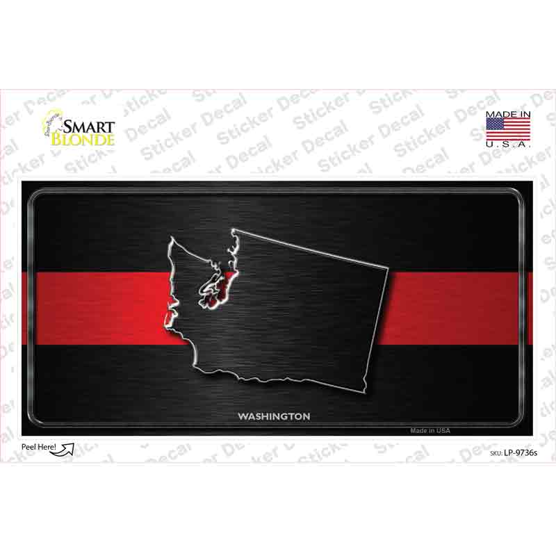 Washington Thin Red Line Novelty Sticker Decal Small