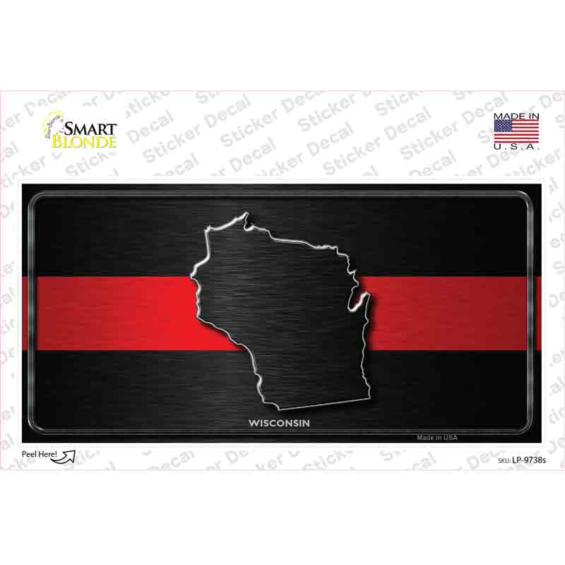 Wisconsin Thin Red Line Novelty Sticker Decal Small