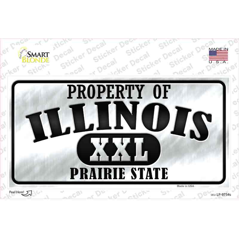 Property Of Illinois Novelty Sticker Decal Small