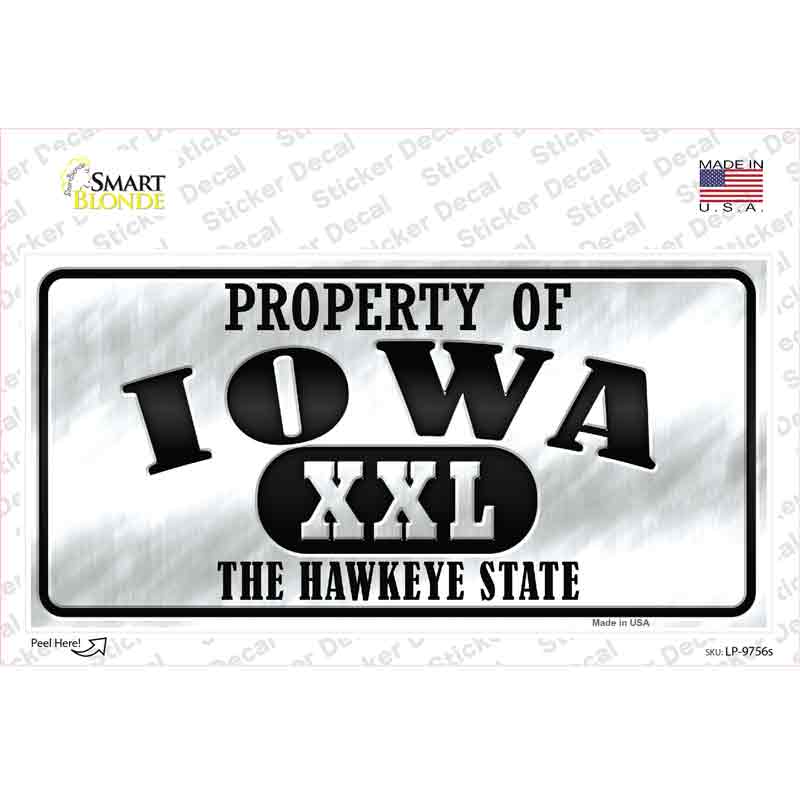 Property Of Iowa Novelty Sticker Decal Small