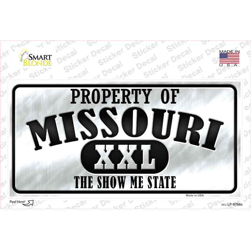 Property Of Missouri Novelty Sticker Decal Small