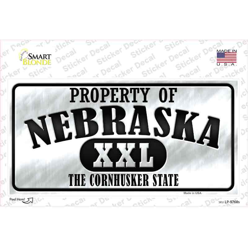 Property Of Nebraska Novelty Sticker Decal Small